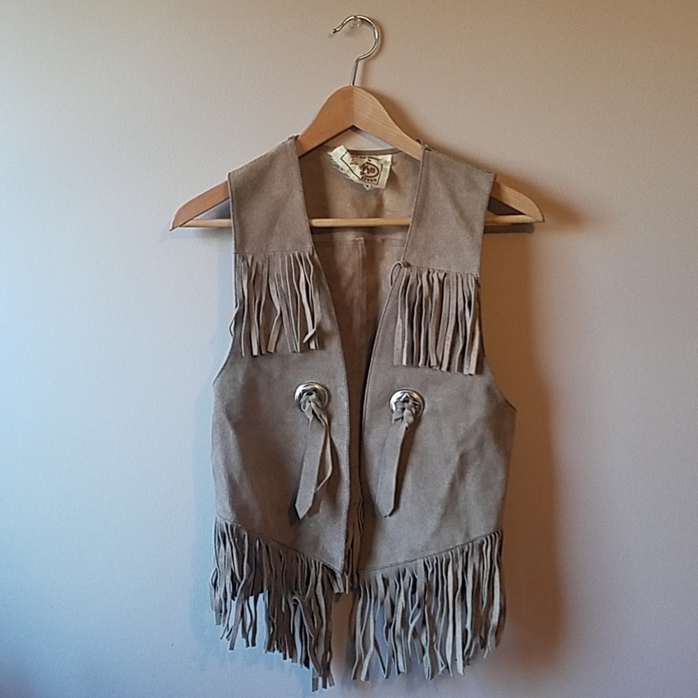 Vintage Fringed Leather Vest